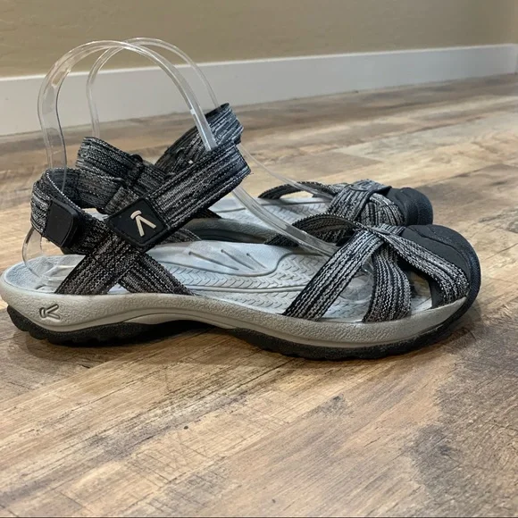 Keen Black and White Sandals with Protective Toe Bumper - Picture 4 of 11